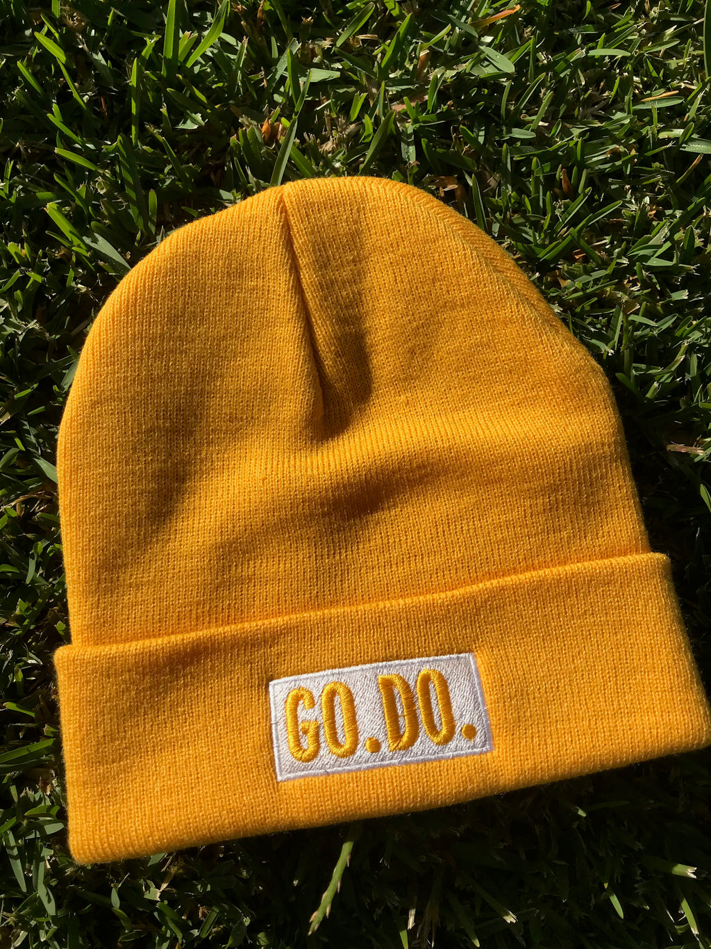 Yellow GO. DO. Beanie