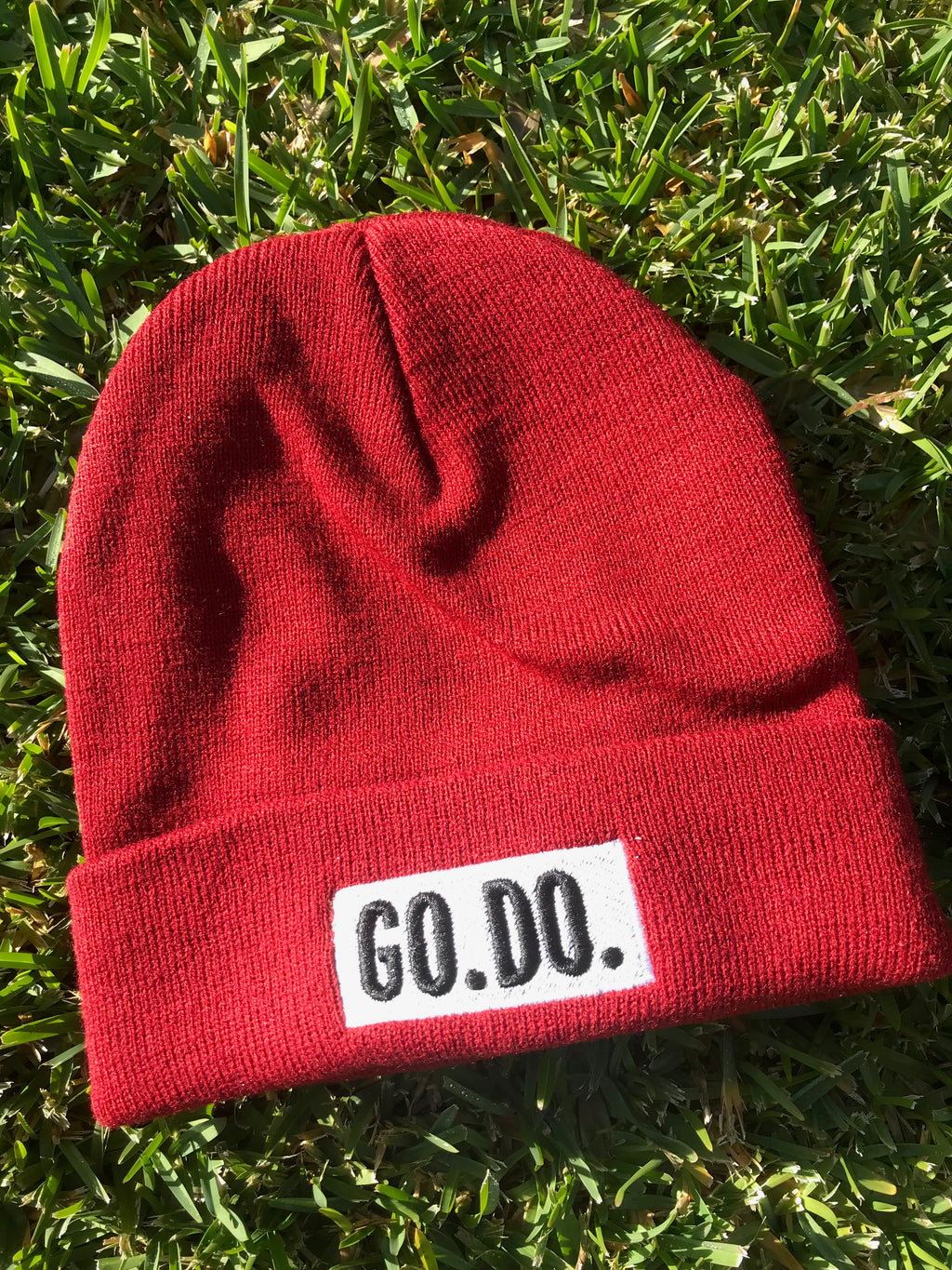 Red GO. DO. Beanie